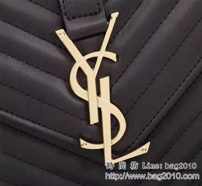 YSL聖羅蘭 經典款 互扣式球紋金屬YSL標誌 原版南非皮肩背包 26588 YAS1186